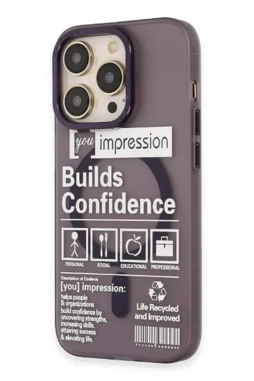 Newface iPhone 14 Pro Kılıf Apollo Magneticsafe Desenli Kapak - Apollo Mor - 6 resmi