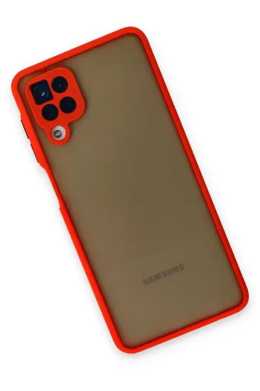 Newface Samsung Galaxy A12 Kılıf Montreal Silikon Kapak - Kırmızı resmi