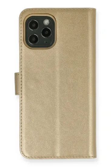 Newface iPhone 12 Kılıf Trend S Plus Kapaklı Kılıf - Gold resmi