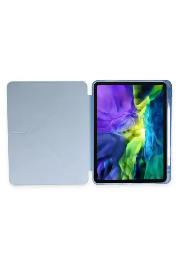 Newface Huawei MatePad SE Kılıf Kalemlikli Mars Tablet Kılıfı - Mavi resmi