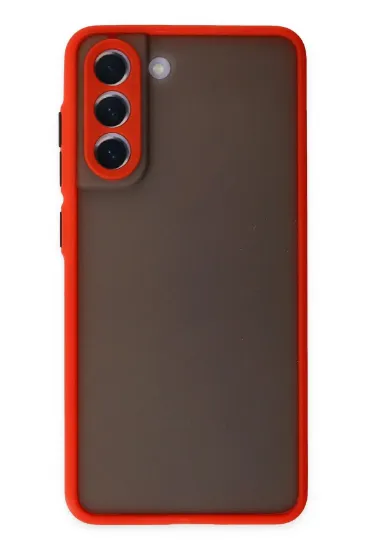 Newface Samsung Galaxy S21 FE Kılıf Montreal Silikon Kapak - Kırmızı resmi