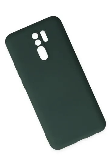 Newface Xiaomi Redmi 9 Kılıf Nano içi Kadife Silikon - Koyu Yeşil resmi