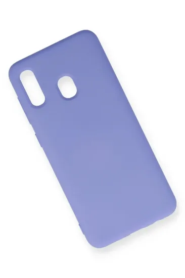 Newface Samsung Galaxy A20 Kılıf Nano içi Kadife Silikon - Lila resmi