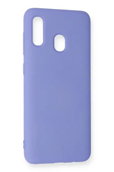 Newface Samsung Galaxy A20 Kılıf Nano içi Kadife Silikon - Lila resmi