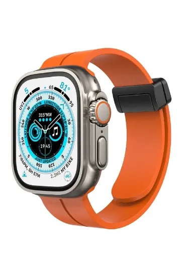 Newface Apple Watch 38mm KR412 Elegance Stylısh Kordon - Turuncu resmi