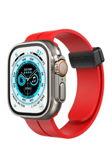 Newface Apple Watch 42mm KR412 Elegance Stylısh Kordon - Kırmızı resmi