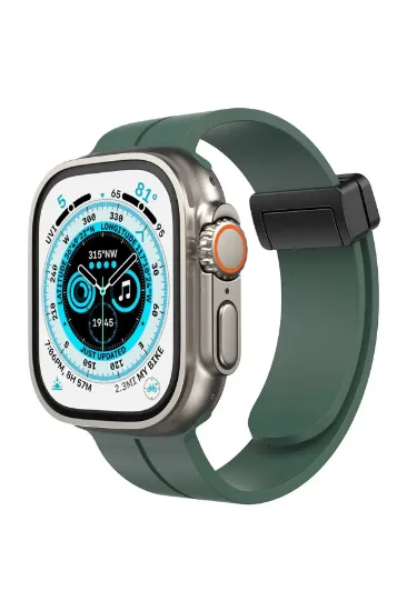 Newface Apple Watch 42mm KR412 Elegance Stylısh Kordon - Koyu Yeşil resmi