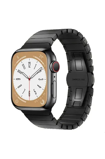 Newface Apple Watch 38mm KR413 Fine Steel Kordon - Siyah resmi