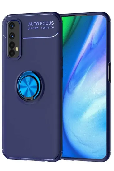 Newface Realme 7 Kılıf Range Yüzüklü Silikon - Mavi resmi