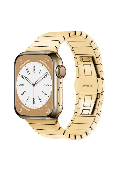 Newface Apple Watch 38mm KR413 Fine Steel Kordon - Gold resmi