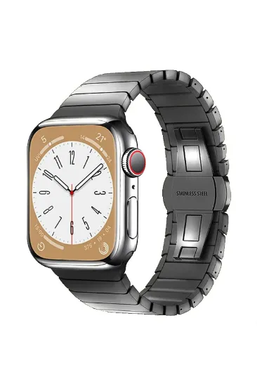 Newface Apple Watch 38mm KR413 Fine Steel Kordon - Füme resmi