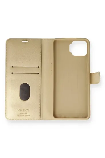 Newface Oppo Reno 4 Lite Kılıf Trend S Plus Kapaklı Kılıf - Gold resmi