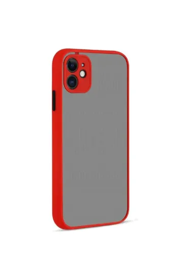 Newface iPhone 12 Kılıf Montreal Silikon Kapak - Kırmızı resmi