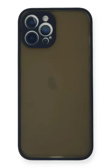 Newface iPhone 12 Pro Kılıf Montreal Silikon Kapak - Lacivert resmi
