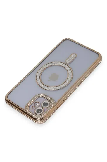 Newface iPhone 11 Kılıf Joke Simli Magneticsafe Kılıf - Gold resmi