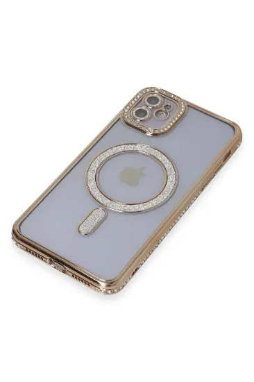 Newface iPhone 11 Kılıf Joke Simli Magneticsafe Kılıf - Gold resmi