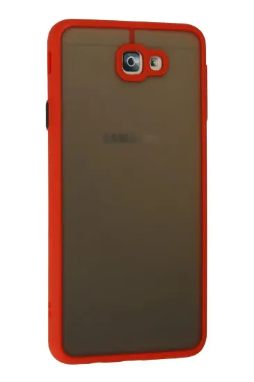 Newface Samsung Galaxy J7 Prime Kılıf Montreal Silikon Kapak - Kırmızı resmi