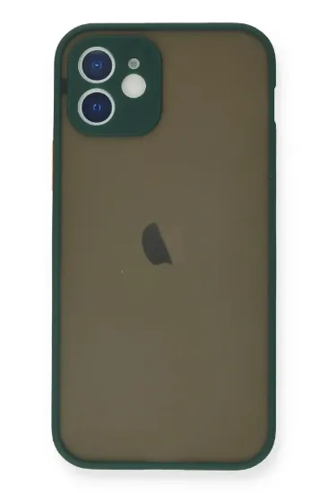 Newface iPhone 12 Mini Kılıf Montreal Silikon Kapak - Yeşil resmi