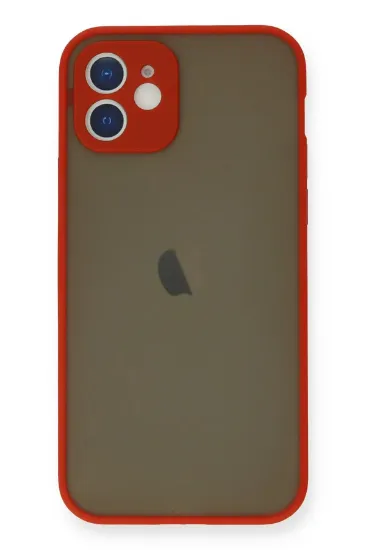 Newface iPhone 12 Mini Kılıf Montreal Silikon Kapak - Kırmızı resmi