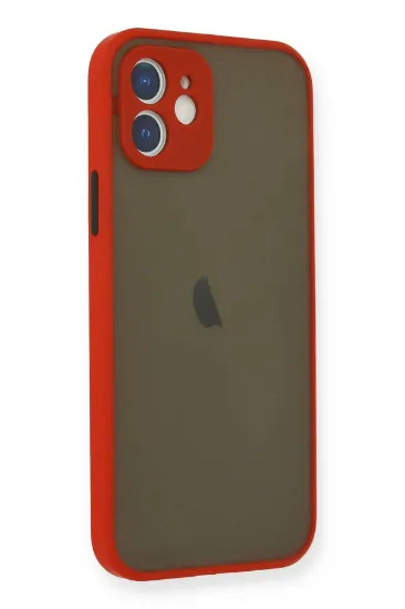Newface iPhone 12 Mini Kılıf Montreal Silikon Kapak - Kırmızı resmi