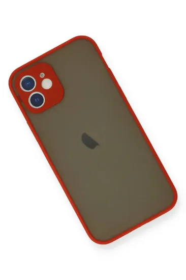 Newface iPhone 12 Mini Kılıf Montreal Silikon Kapak - Kırmızı resmi