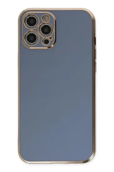 Newface iPhone 12 Pro Max Kılıf Volet Silikon - Mavi resmi