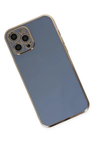 Newface iPhone 12 Pro Max Kılıf Volet Silikon - Mavi resmi