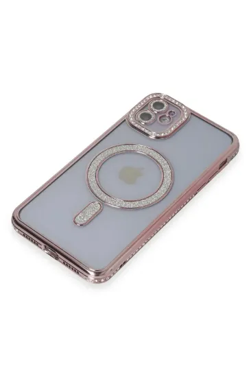 Newface iPhone 11 Kılıf Joke Simli Magneticsafe Kılıf - Pembe resmi