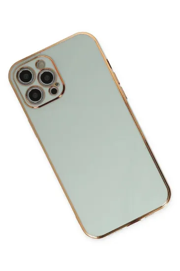 Newface iPhone 12 Pro Max Kılıf Volet Silikon - Açık Yeşil resmi