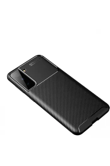 Newface Samsung Galaxy S21 Plus Kılıf Auto Focus Karbon Kapak - Siyah resmi