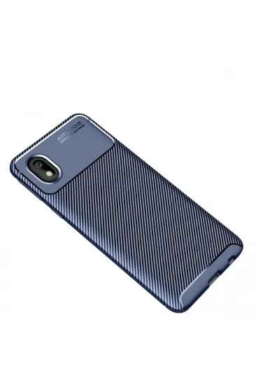 Newface Samsung Galaxy A01 Core Kılıf Auto Focus Karbon Kapak - Lacivert resmi