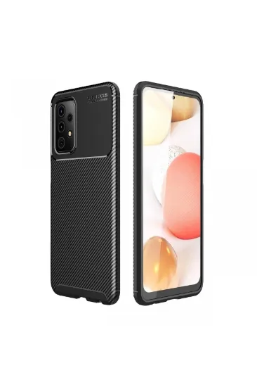 Newface Samsung Galaxy A72 Kılıf Auto Focus Karbon Kapak - Siyah resmi