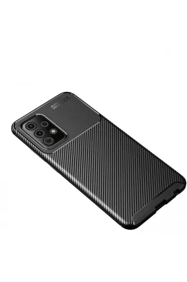 Newface Samsung Galaxy A72 Kılıf Auto Focus Karbon Kapak - Siyah resmi