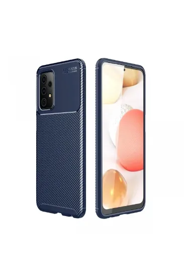 Newface Samsung Galaxy A72 Kılıf Auto Focus Karbon Kapak - Lacivert resmi