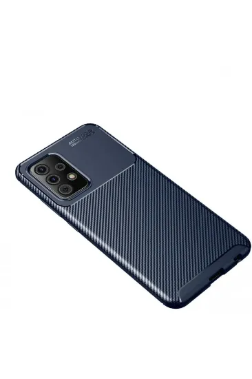 Newface Samsung Galaxy A72 Kılıf Auto Focus Karbon Kapak - Lacivert resmi