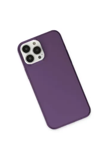 Newface iPhone 13 Pro Max Kılıf Pc Sert Şeffaf Kapak - Mor resmi