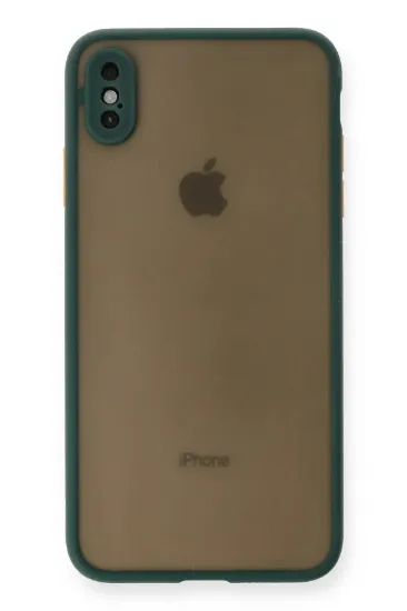 Newface iPhone XS Max Kılıf Montreal Silikon Kapak - Yeşil resmi