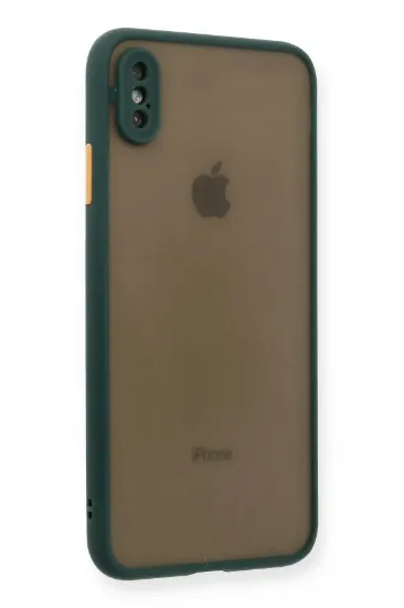 Newface iPhone XS Max Kılıf Montreal Silikon Kapak - Yeşil resmi