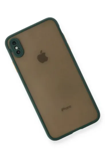 Newface iPhone XS Max Kılıf Montreal Silikon Kapak - Yeşil resmi