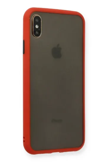 Newface iPhone XS Max Kılıf Montreal Silikon Kapak - Kırmızı resmi