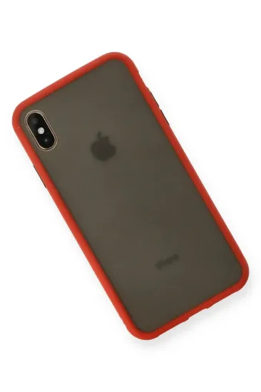 Newface iPhone XS Max Kılıf Montreal Silikon Kapak - Kırmızı resmi