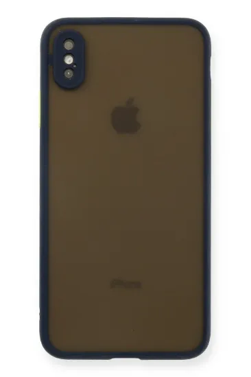 Newface iPhone XS Max Kılıf Montreal Silikon Kapak - Lacivert resmi
