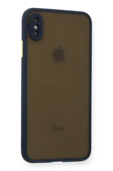 Newface iPhone XS Max Kılıf Montreal Silikon Kapak - Lacivert resmi