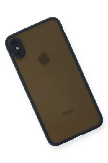 Newface iPhone XS Max Kılıf Montreal Silikon Kapak - Lacivert resmi