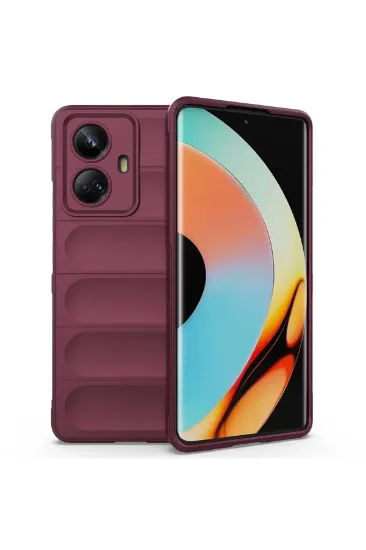 Newface Realme 10 Pro 5G Kılıf Optimum Silikon - Bordo resmi