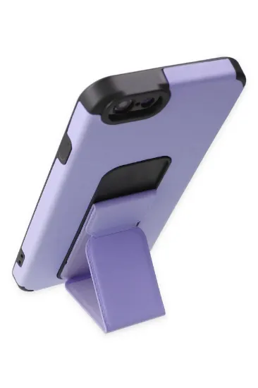 Newface iPhone 6 Kılıf Mega Standlı Silikon - Lila resmi
