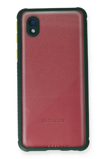 Newface Samsung Galaxy A01 Core Kılıf Miami Şeffaf Silikon - Koyu Yeşil resmi