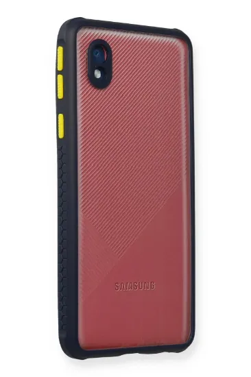 Newface Samsung Galaxy A01 Core Kılıf Miami Şeffaf Silikon - Lacivert resmi
