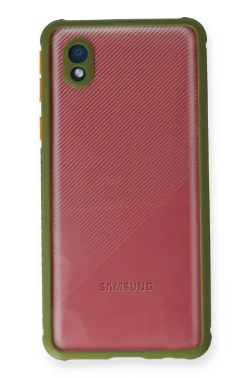 Newface Samsung Galaxy A01 Core Kılıf Miami Şeffaf Silikon - Yeşil resmi