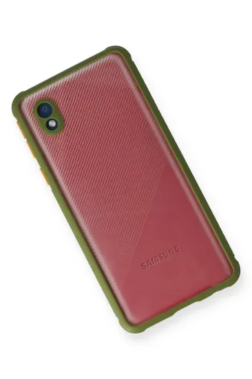 Newface Samsung Galaxy A01 Core Kılıf Miami Şeffaf Silikon - Yeşil resmi